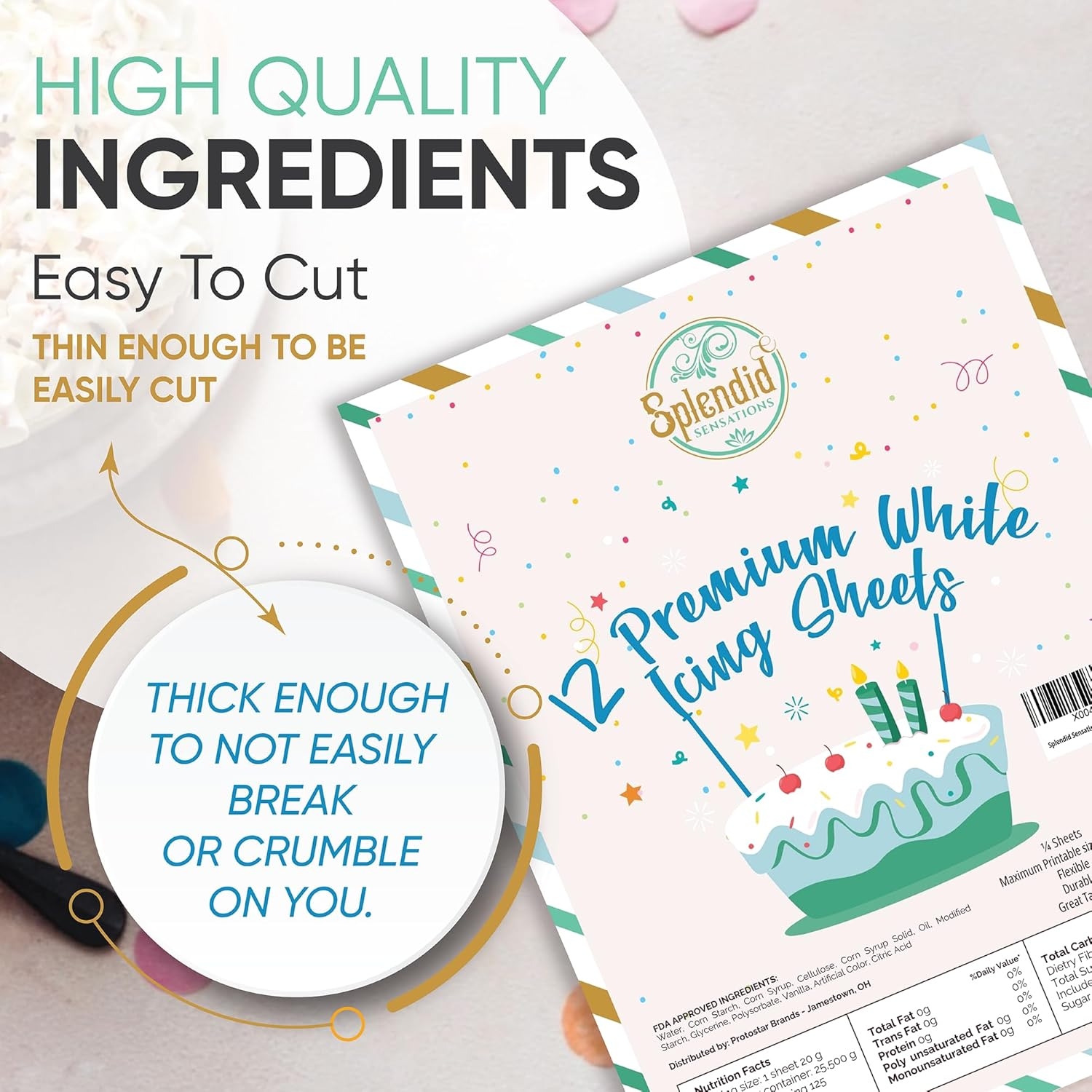 12 Ct Edible Paper For Cakes Printable Icing Sheets Edible Paper