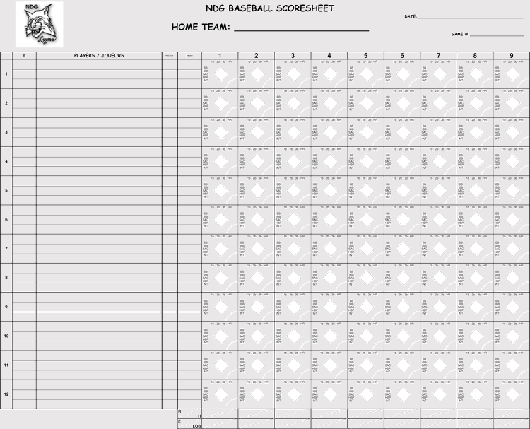 12 Free Printable Baseball Scoresheets Scorecards