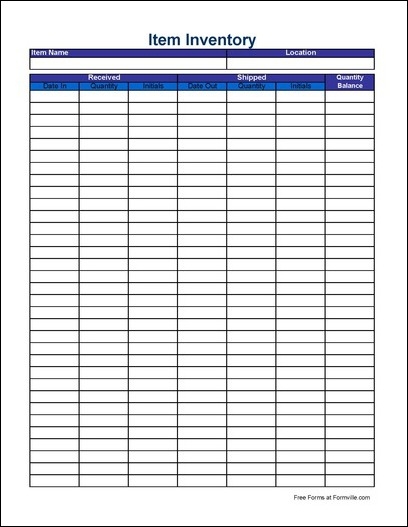 7 Best Images Of Printable Blank Inventory Sheets Free Printable 