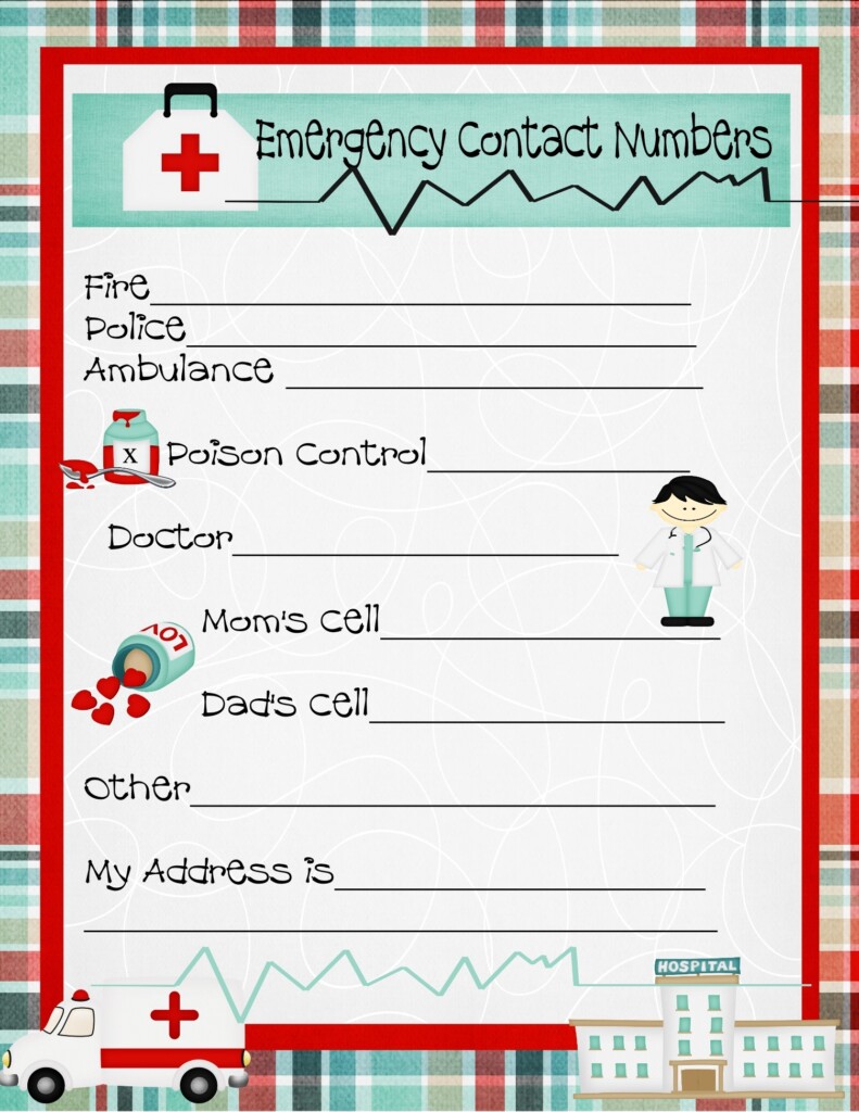 7 Best Images Of Printable Emergency Contact Information Sheet 
