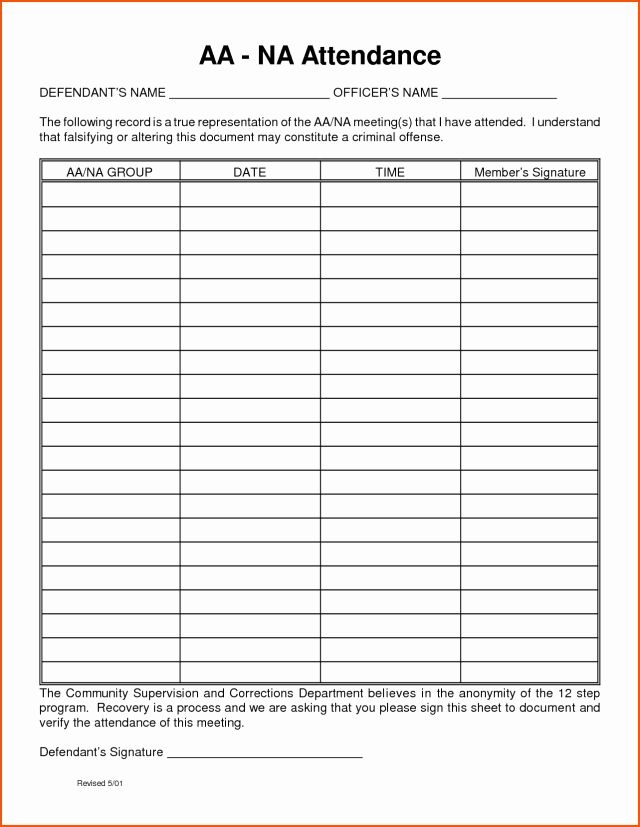 Aa Na Meeting Sign In Sheet