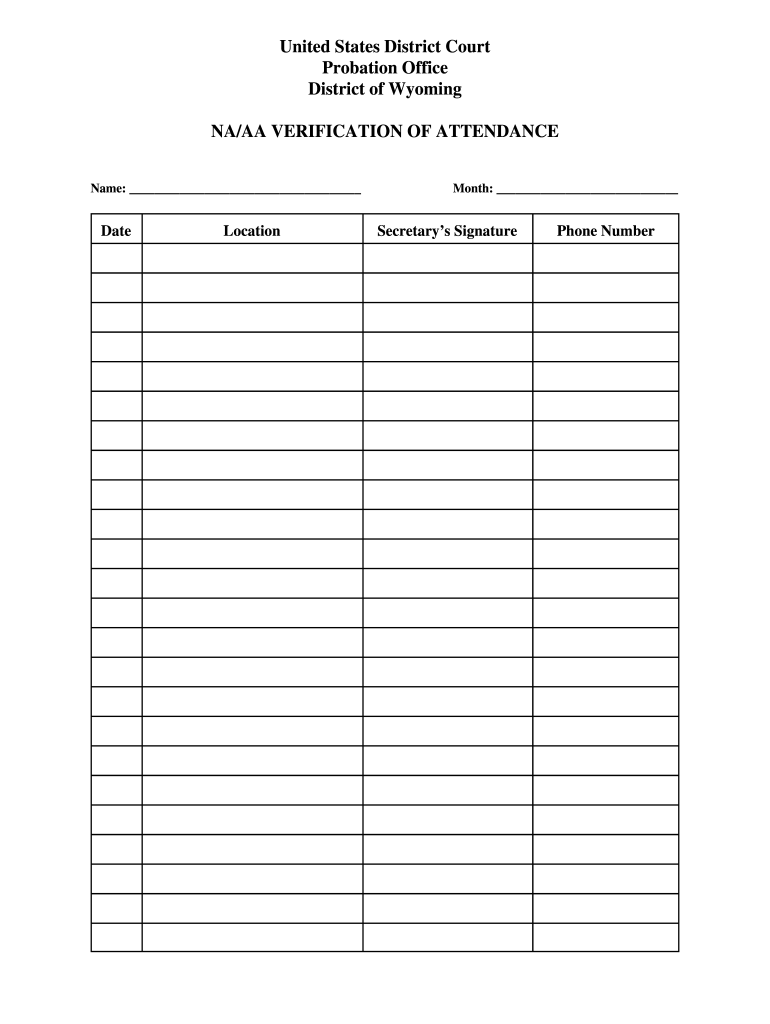 Aa Sign In Sheet Printable