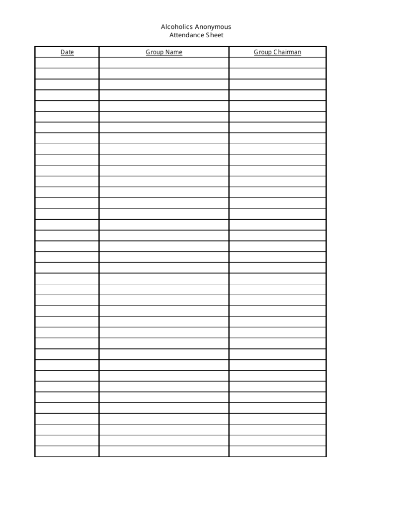 Aa Sign In Sheet Printable Printable Free Templates