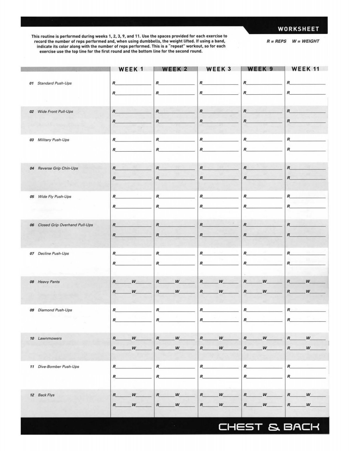Able Printable P90x Workout Sheets Infoupdate
