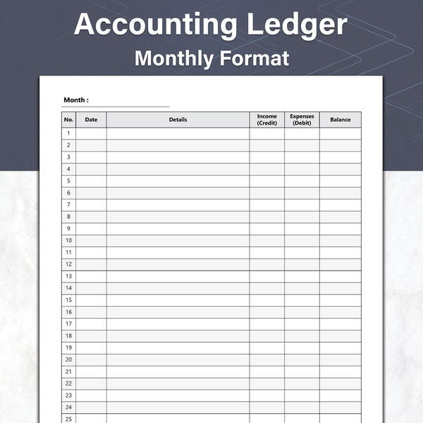 Accounting Sheets Printable Etsy