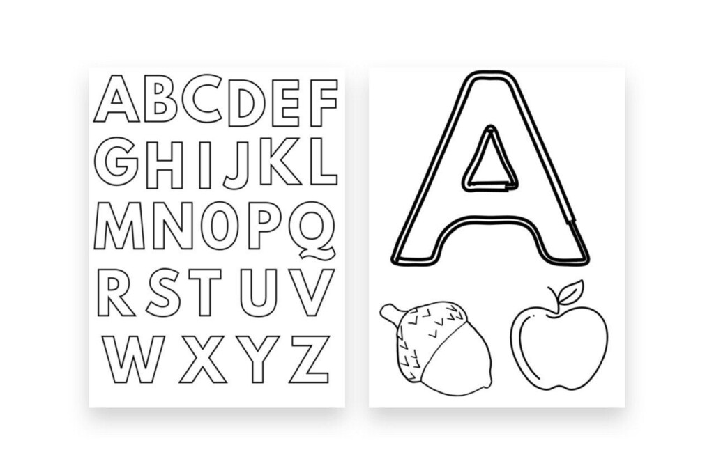 Alphabet Coloring Sheets Printable Coloring Pages For Kids Etsy