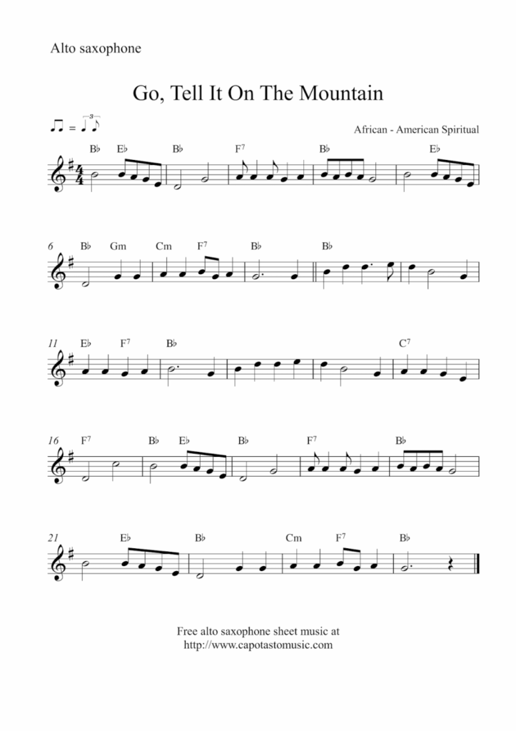 Alto Saxophone Sheet Music Free Printable FREE Printable A Z