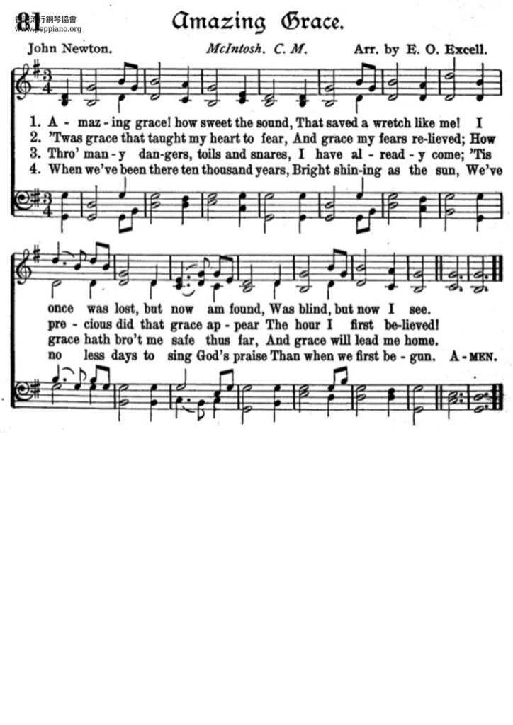 Amazing Grace Sheet Music Free Printable Free Templates Printable