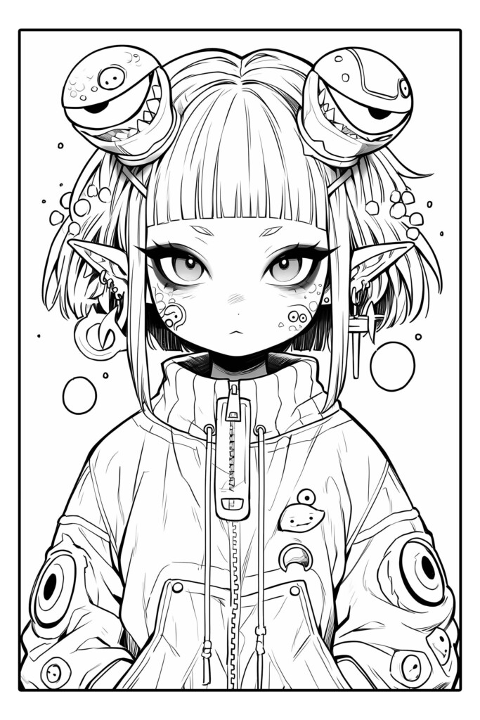 Anime Printable Coloring Sheets Manga Coloring Sheets