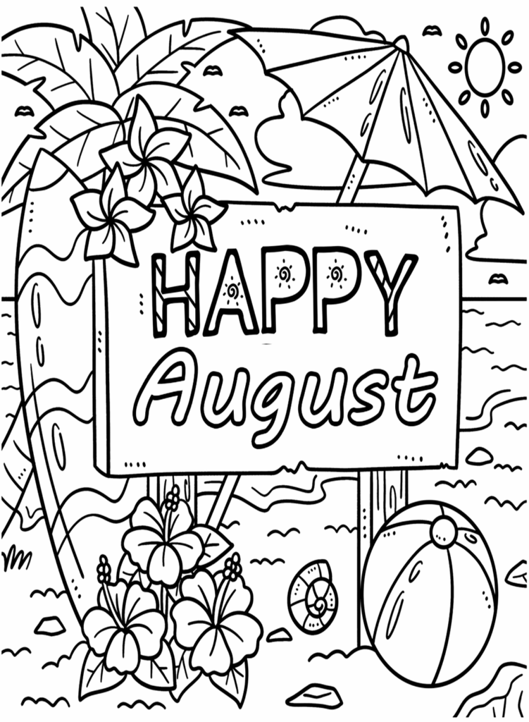 August Coloring Sheets For Kids Coloring Pages