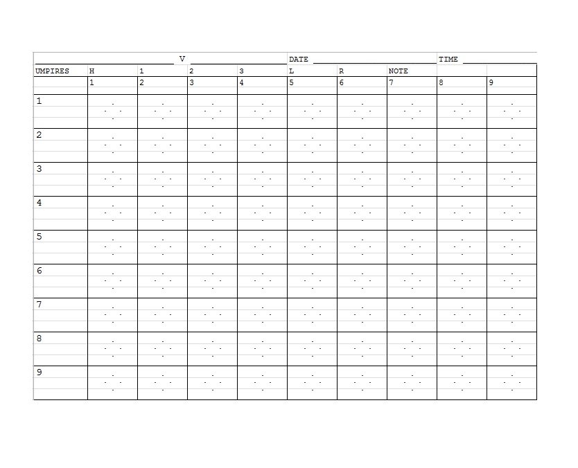 Baseball Printable Score Sheet Printable edu pe