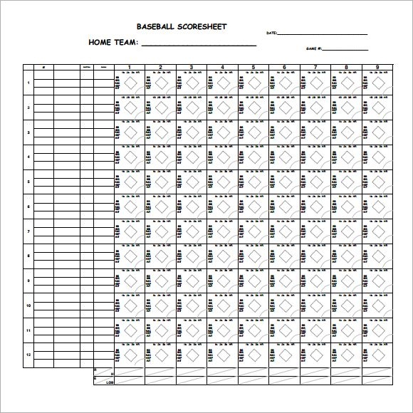 Baseball Score Sheet Template 7 Download Free Documents In PDF PSD