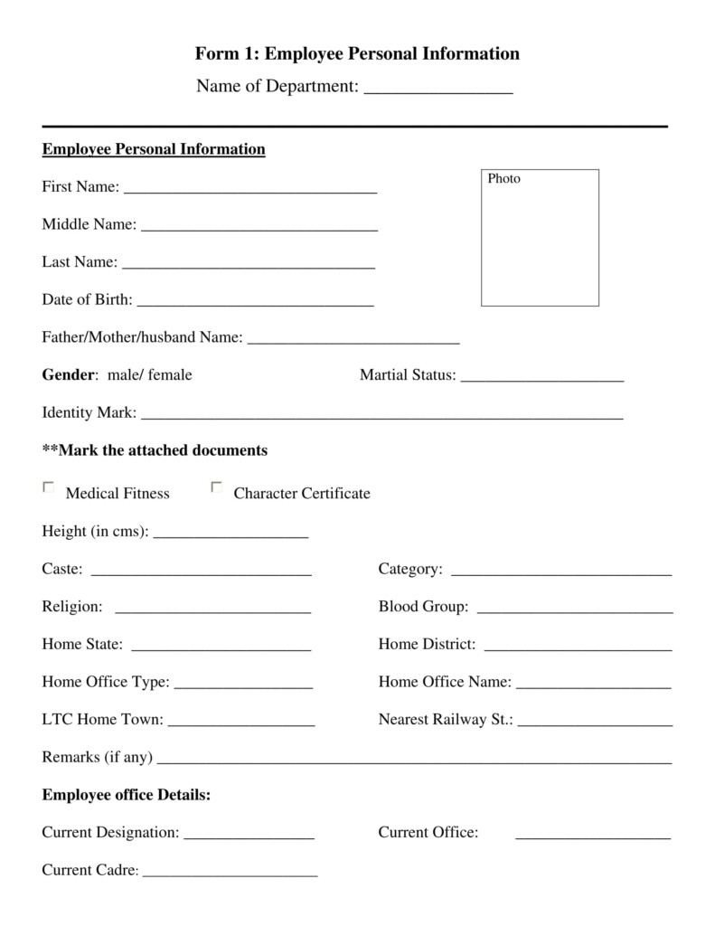 Basic Information Sheet Template