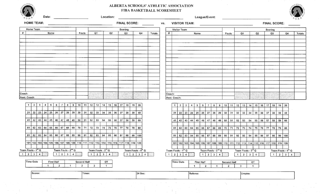 Basketball Scorebook Printable Sheets Read iesanfelipe edu pe