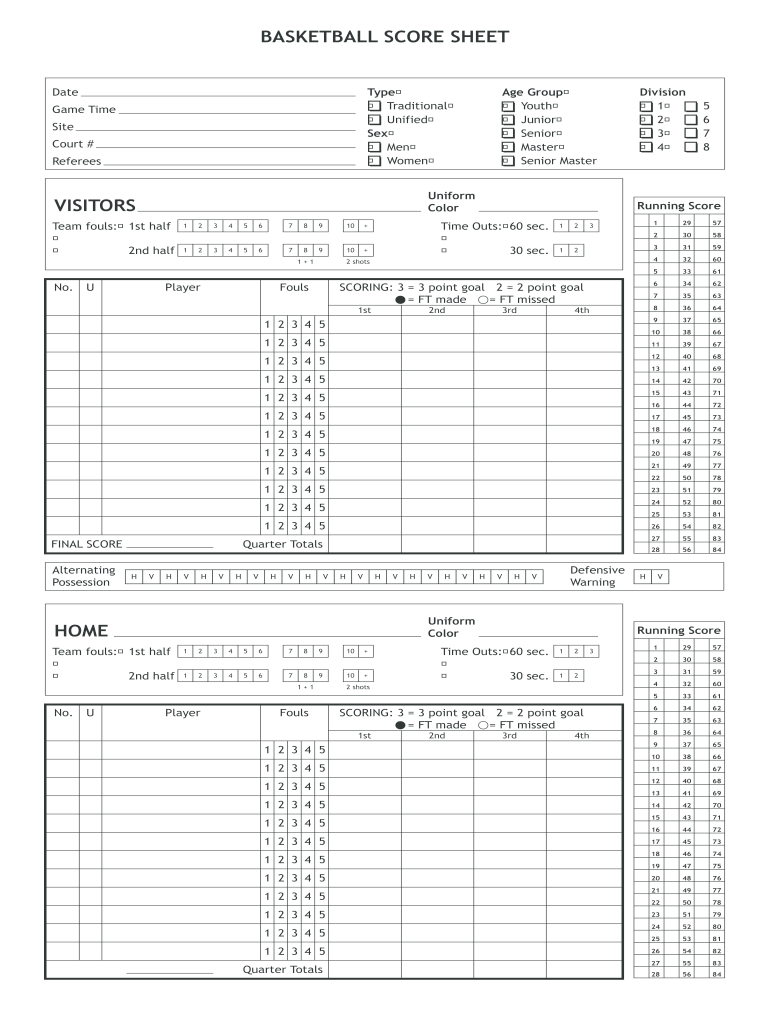 Basketball Stat Sheet Printable Prntbl concejomunicipaldechinu gov co