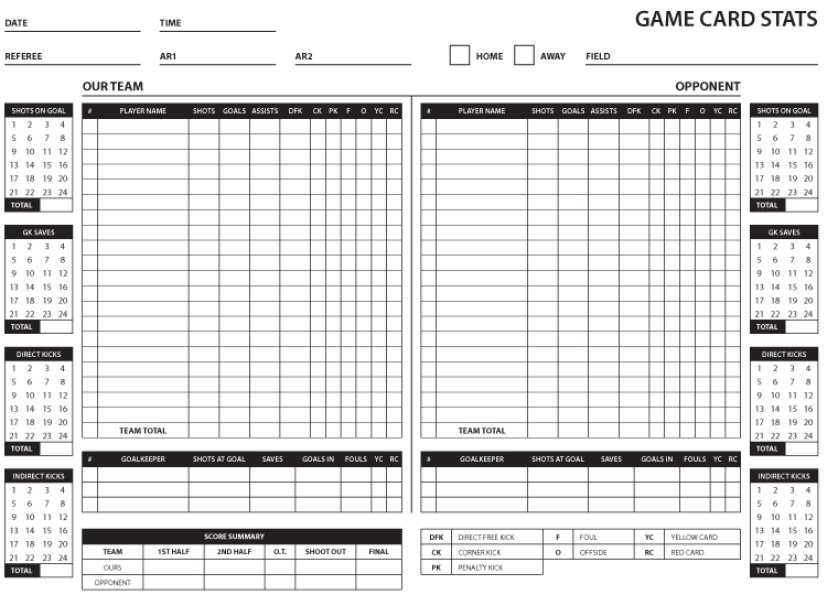 Basketball Stats Sheets Printable