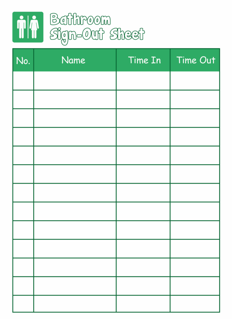 Bathroom Sign Out Sheet 10 Free PDF Printables Printablee