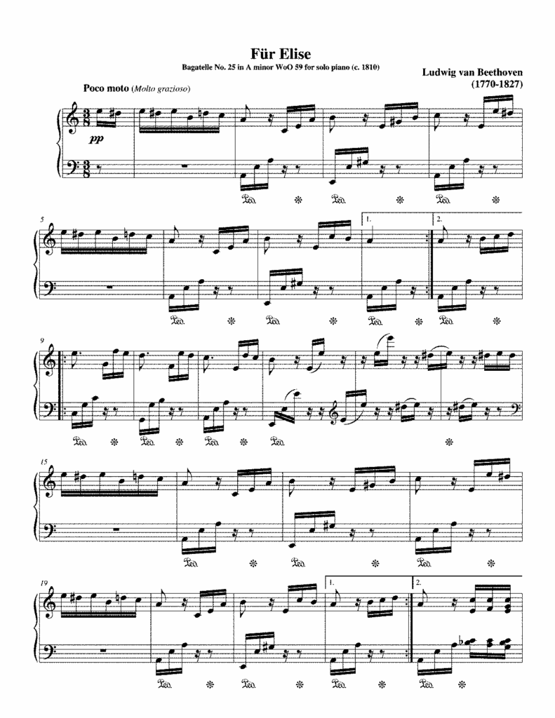 Beethoven F r Elise Toplayalong Free Printable Piano Sheet Music 