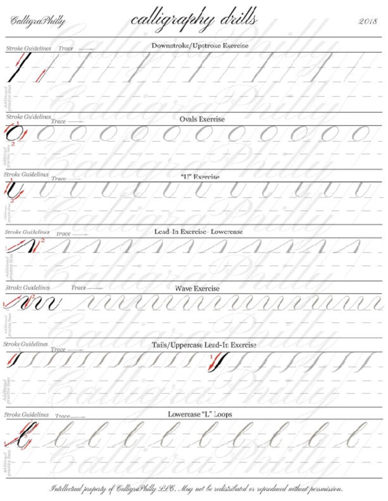 Beginner Printable Calligraphy Practice Sheets