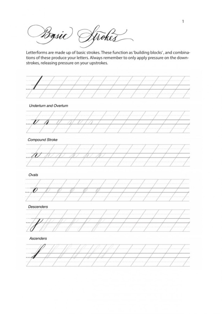 Beginner Printable Calligraphy Practice Sheets