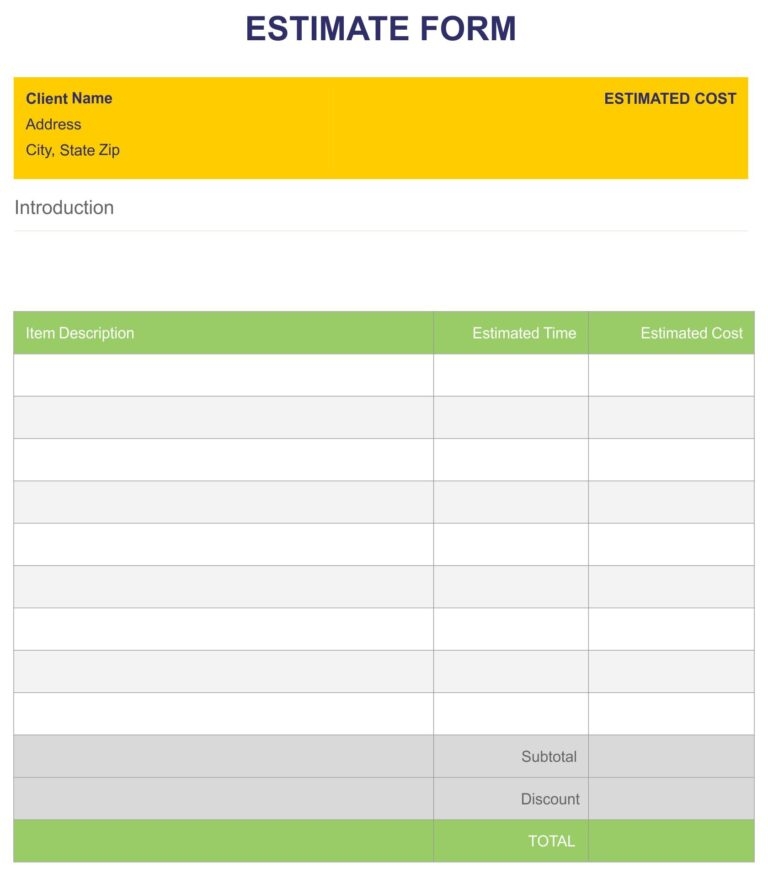 Blank Free Printable Bid Sheets We Love Printables