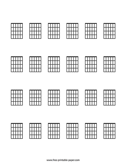 Blank Guitar Chord Sheet Free printable paper