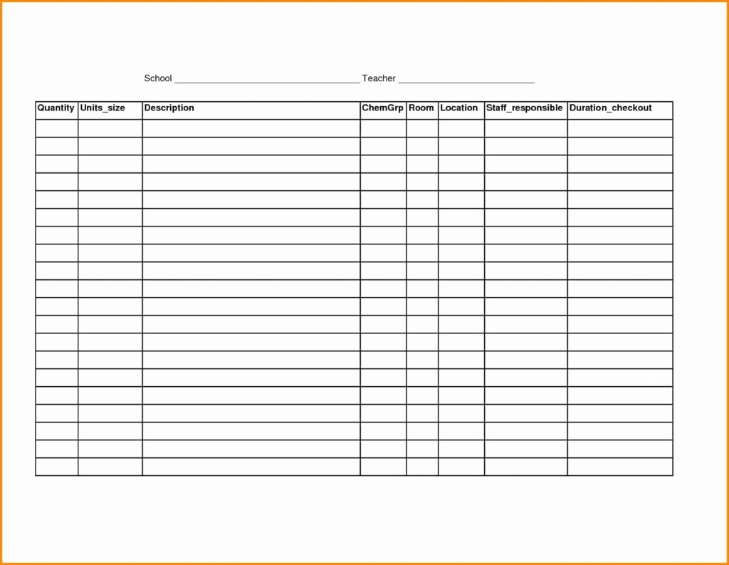 Blank Inventory Spreadsheet Unique Blank Inventory Sheets Printable In 