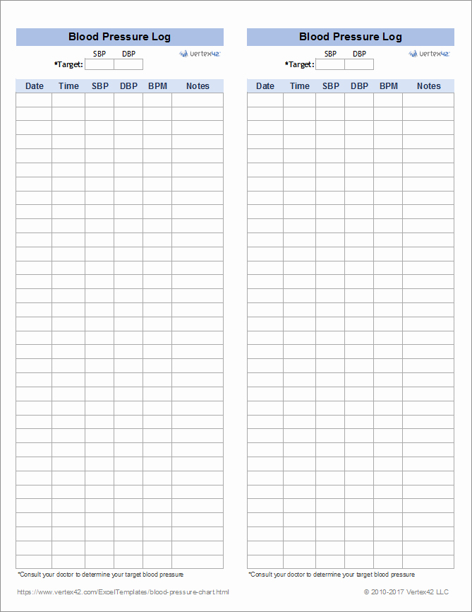 Blood Pressure Tracking Sheet Printable Dkver