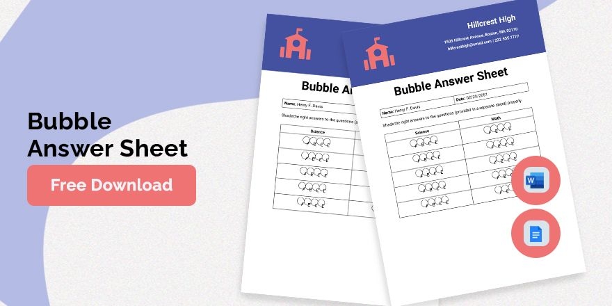 Bubble Answer Sheet Template In Word Pages Google Docs Download