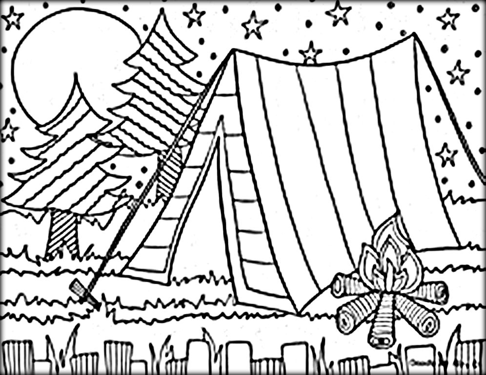 Camping Coloring Pages For Kids Printable Coloring Pages