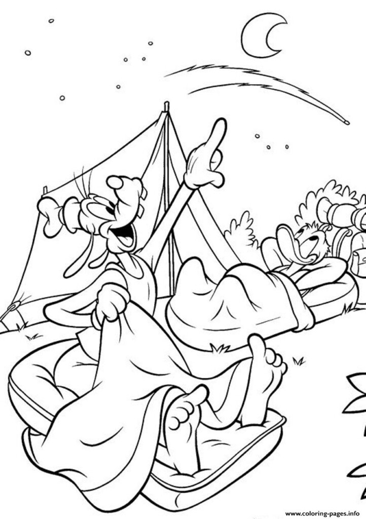 Camping Disney Kids Coloring Page Printable