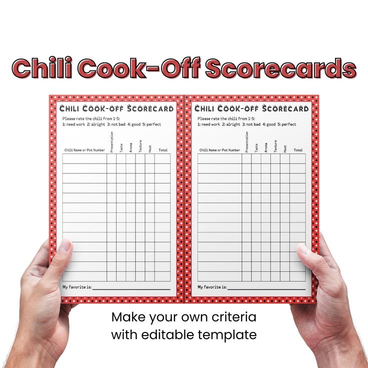 Chili Cook Off Judging Sheet Printable Farm1 fieldagent