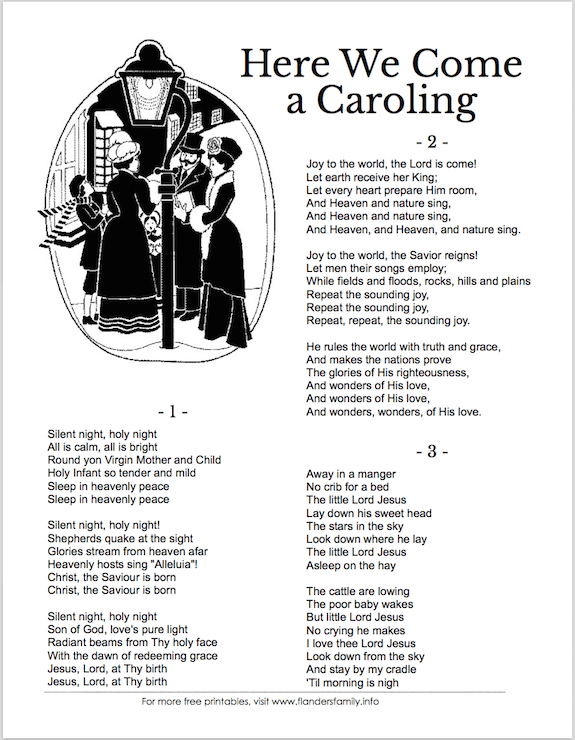 Christmas Carol Song Sheets Free Printable Christmas Carols Songs