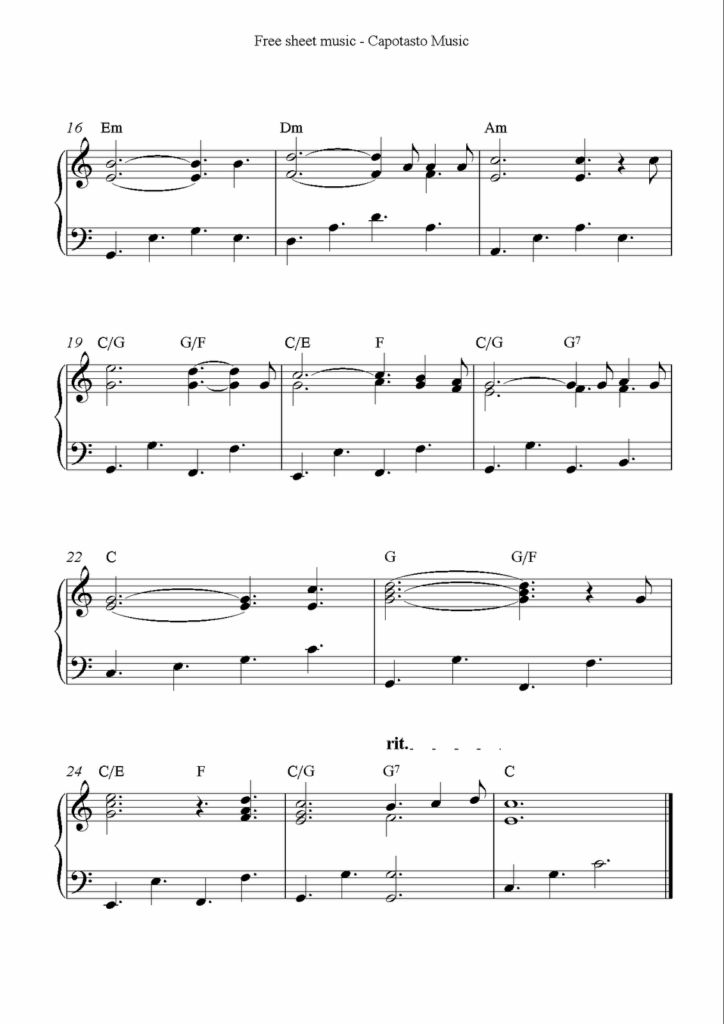 Christmas Songs Piano Sheet Music Free Printable Free Printable