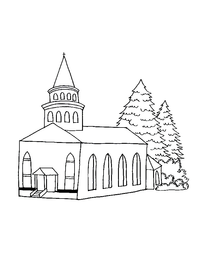 Church Coloring Pages Free Printable PDF 