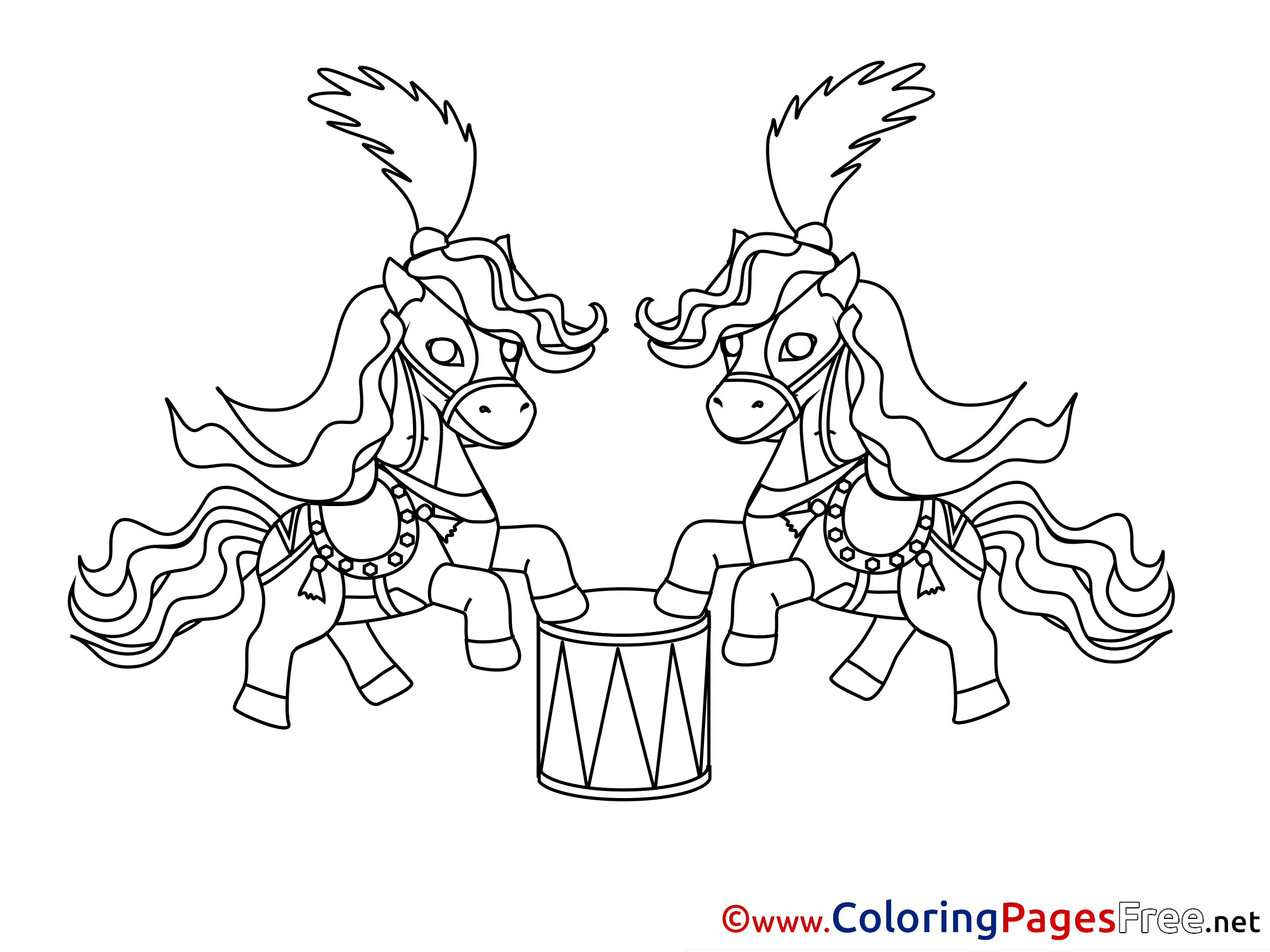 Circus Horse Printable Coloring Sheets Download