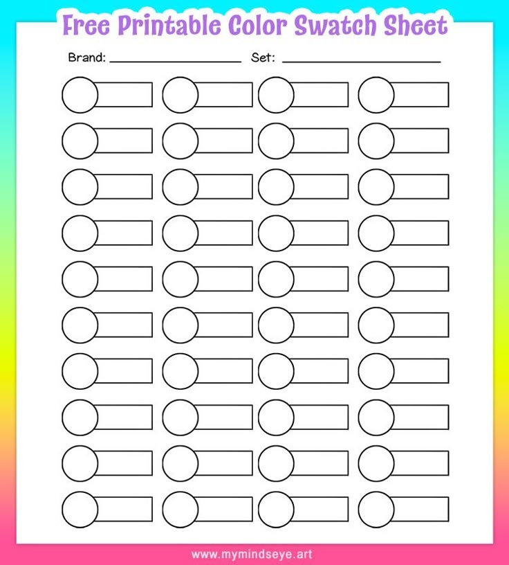 Color Swatch Chart For Colored Pencils