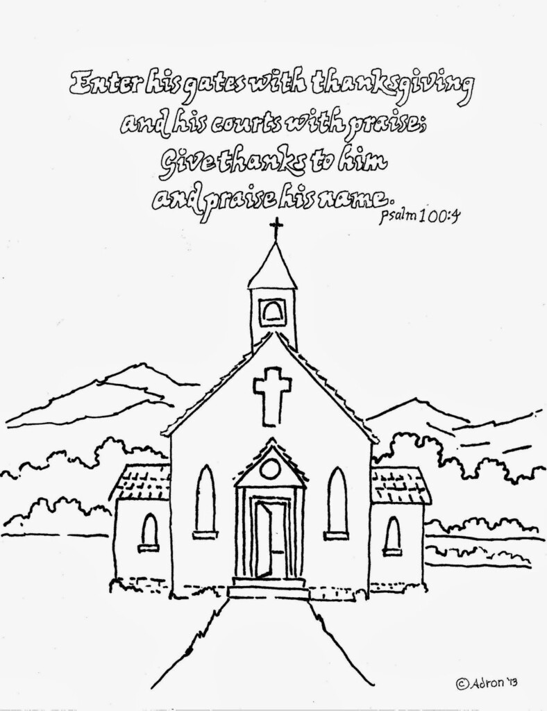 Coloring Pages Of A Church Coloring Home