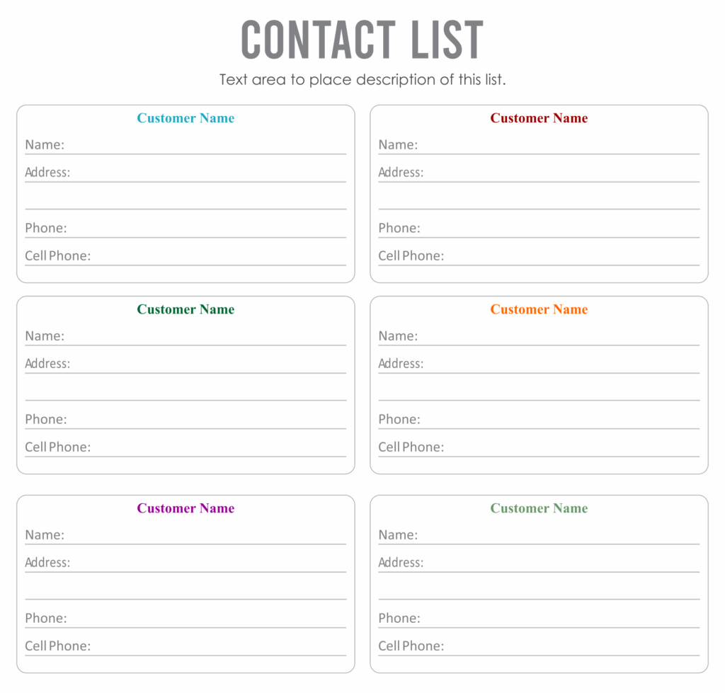 Contact Sheet Printable