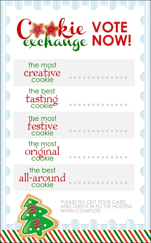 Cookie Exchange Sign Up Sheet Printable