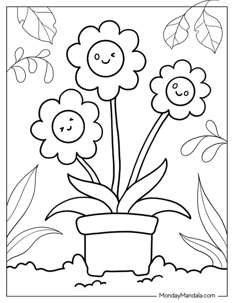 Cute Printable Flower Coloring Pages A Blooming Good Time For Kids