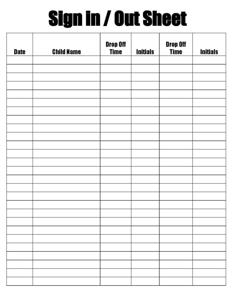 Daycare Sign In Sheet Free Printable Printable Templa Vrogue co