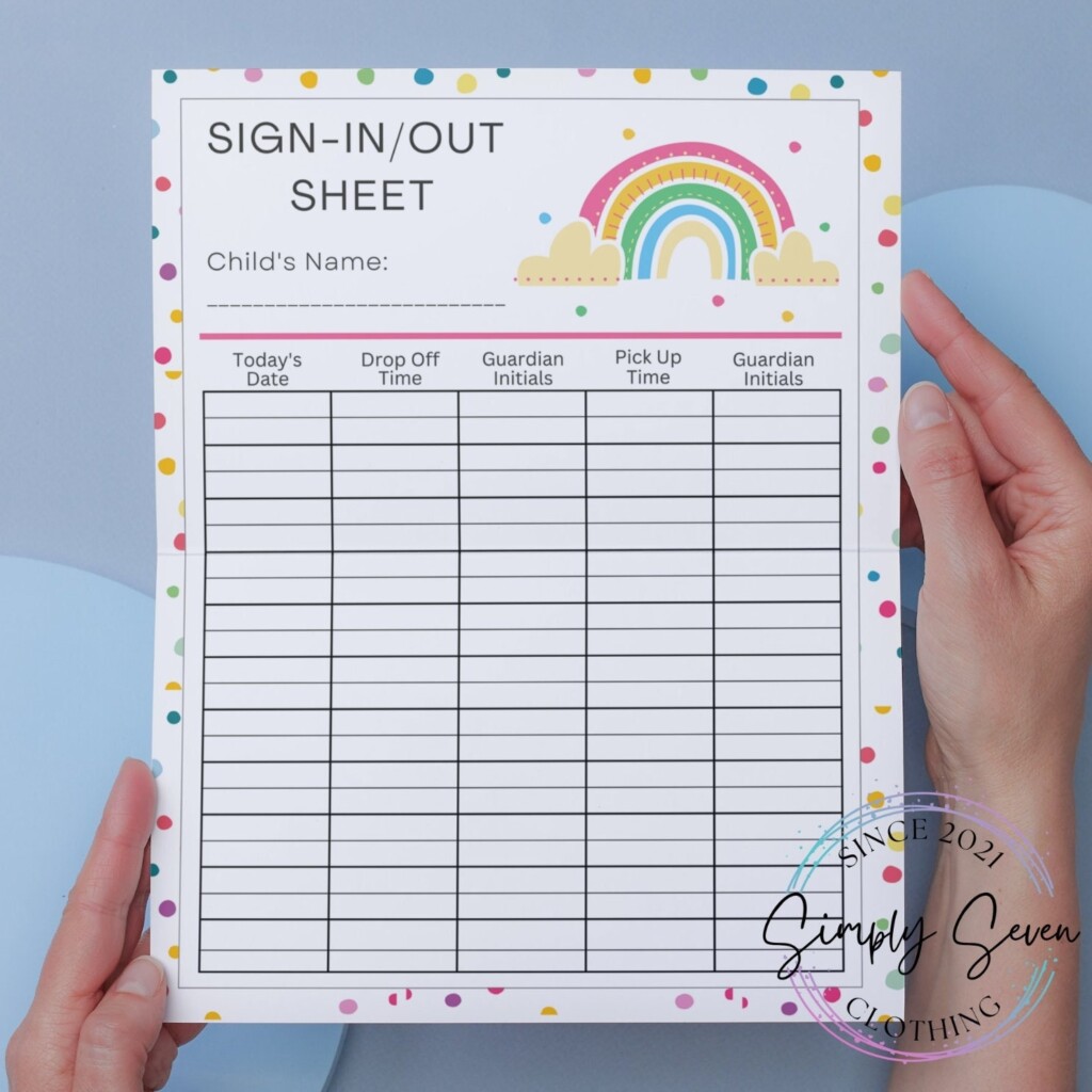 Daycare Sign In Sheet Free Printable Printable Templa Vrogue co