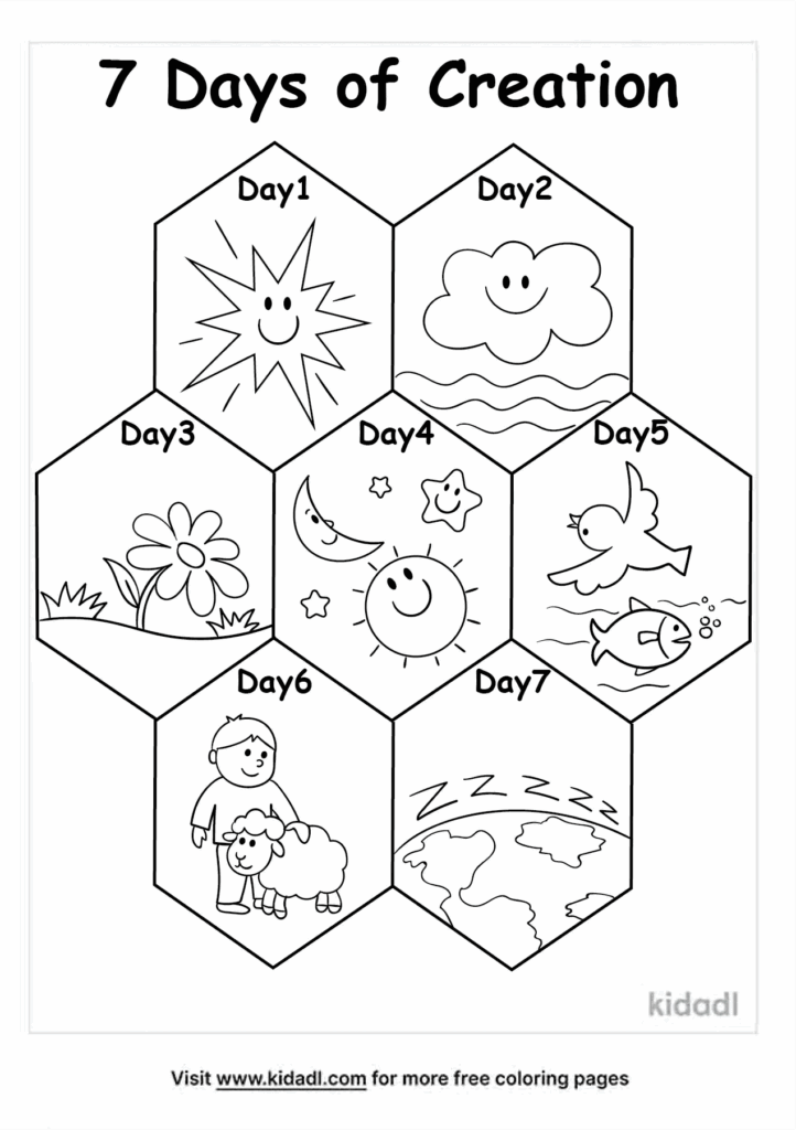 Days Of Creation Sheets Coloring Pages The Best Porn Website