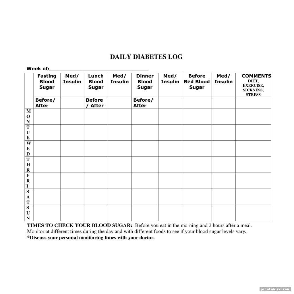 Diabetic Food Log Sheets Printable Gridgit