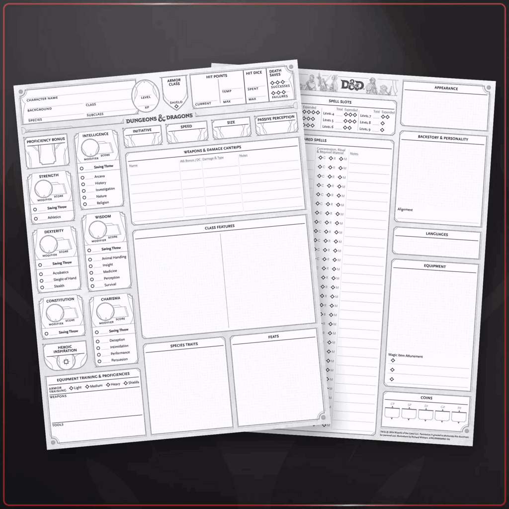 Dnd 2024 Character Sheet Fillable Adda Melisent