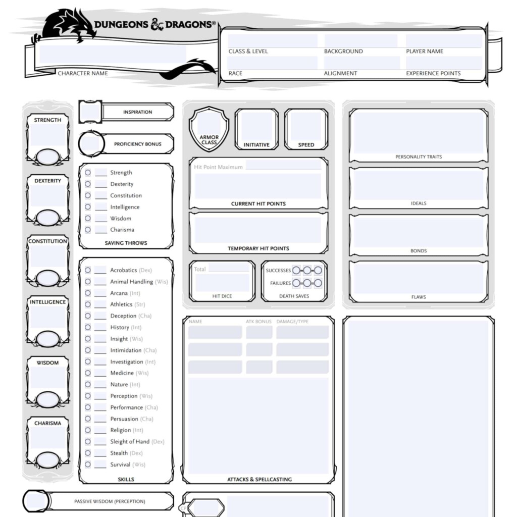 Dnd 5e Character Sheets Printable Prntbl concejomunicipaldechinu gov co