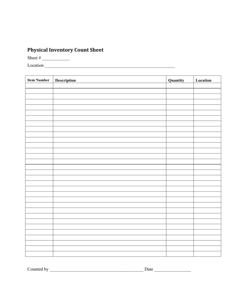 Download Inventory Checklist Template Excel PDF RTF Word 
