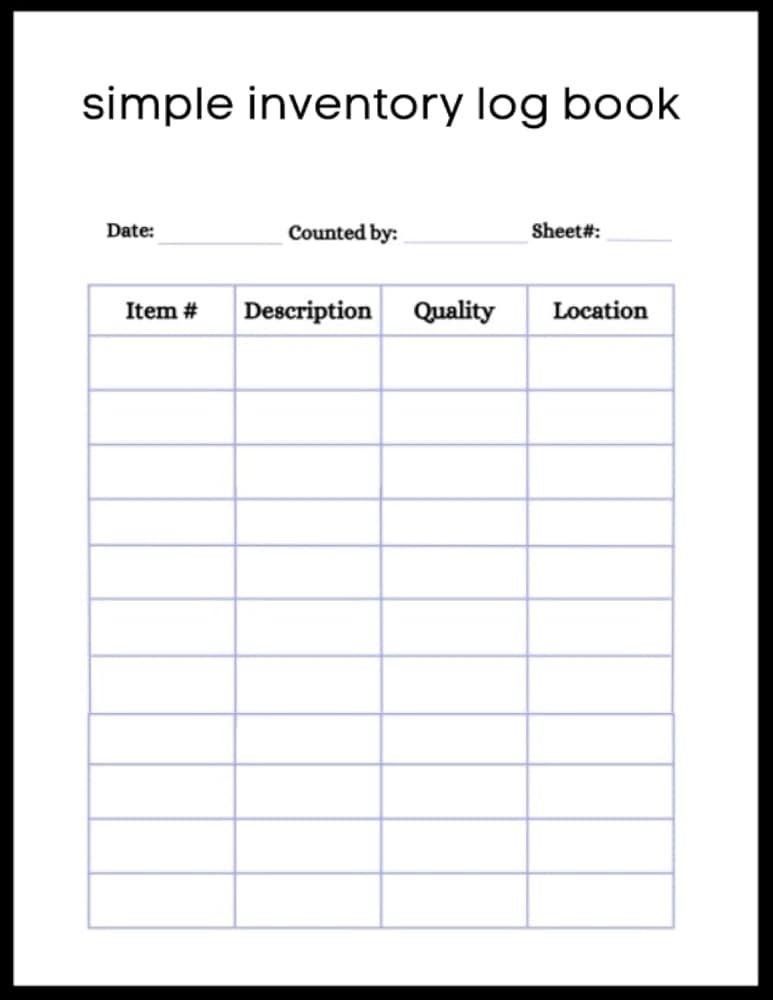 Download Printable Simple Inventory Template PDF Worksheets Library