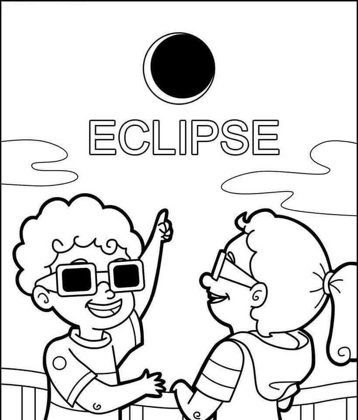 Eclipse Coloring Pages PDF Solar And Lunar Coloringfolder